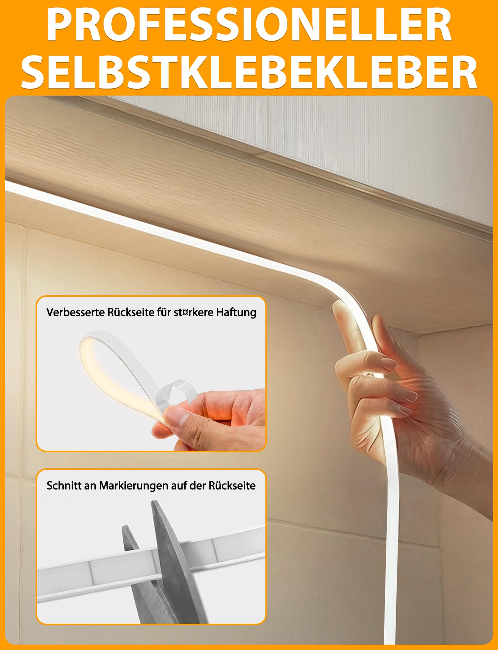 Lamomo Striscia LED COB, luce bianca naturale, dimmerabile, 6 m, con telecomando, 4000 K, autoadesiva, impermeabile, larghezza 10 mm, striscia luminosa flessibile in silicone per interni e armadi