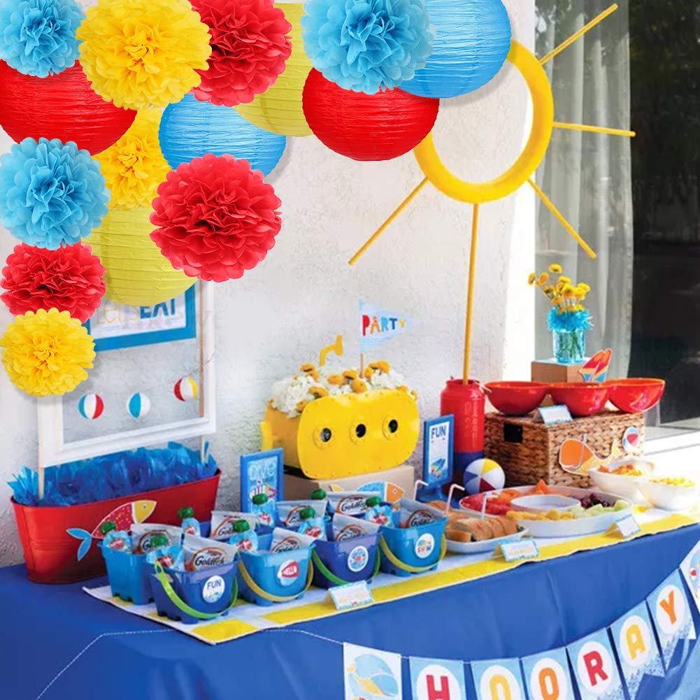 Kit Decorazioni Per Baby Shower – Rivelazione Genere Ragazzo O Ragazza – 41 Pezzi Tra Lanterne, Pompon E Ghirlande
