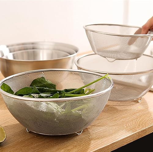 Miniatura 4 de Colador de pasta, colador de arroz de acero inoxidable 304 para uso doméstico con 0.079 in, para lavar verduras, frutas y arroz y para escurrir