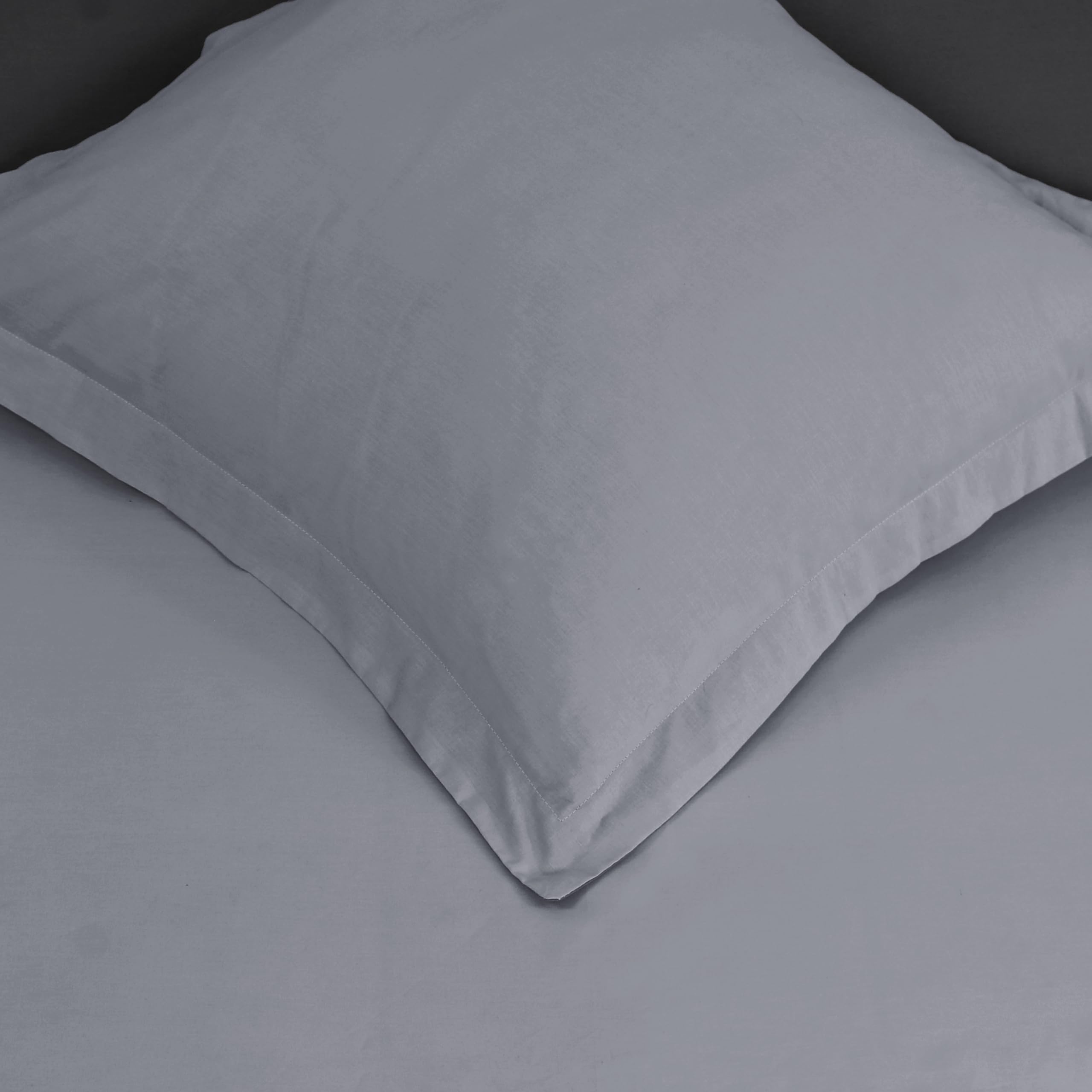 Vision - Wende-Bettwäsche, zweifarbig, anthrazit/grau, Set aus Bettbezug 140 x 200 cm, mit 1 Kissenbezug für Einzelbett, 100% Baumwolle