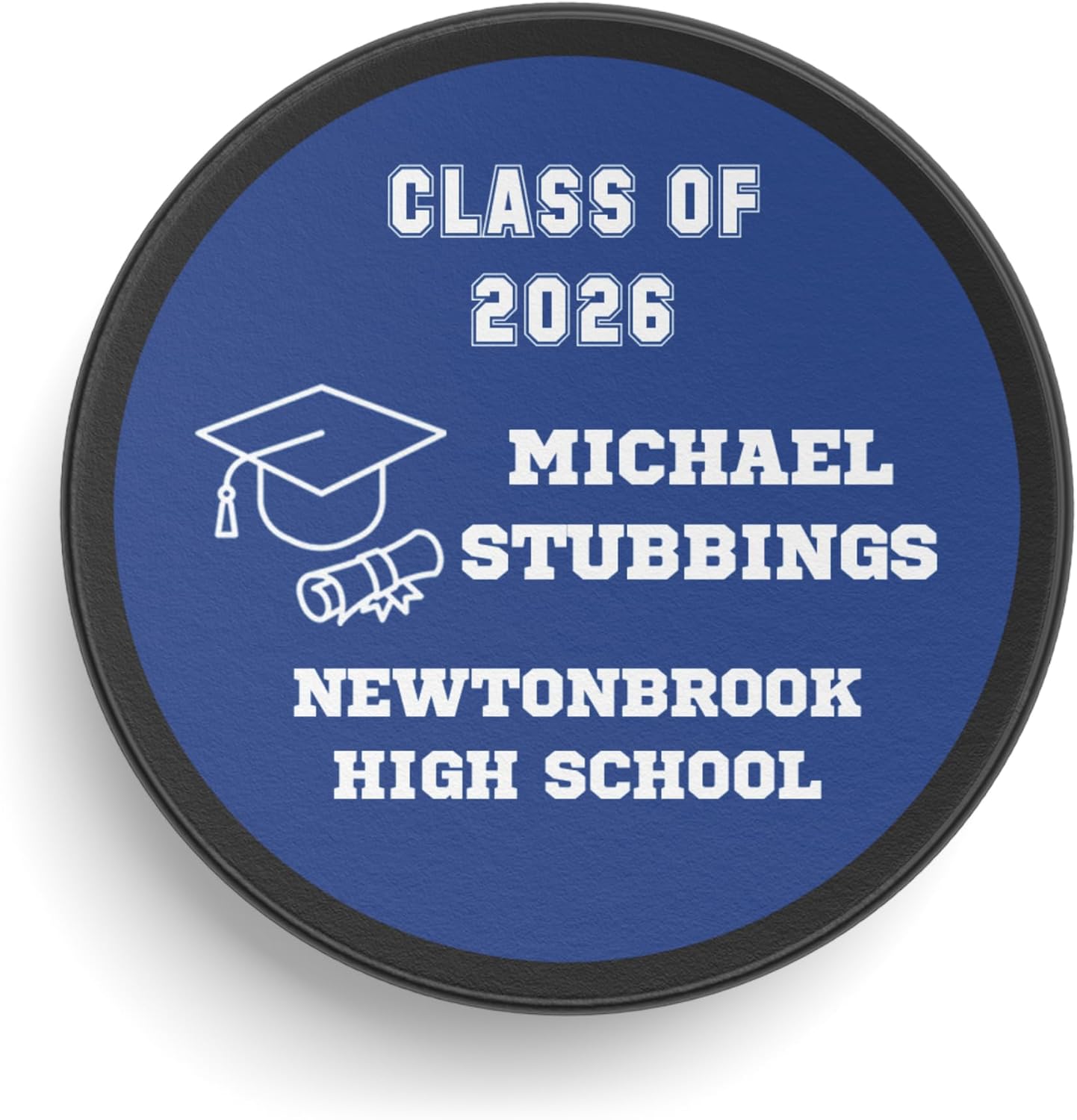 Personalized Graduation Hockey Puck – Custom Class Year, Graduate Name & School – Official Size & Weight – Unique Hockey Gift for Graduates Class of 2026