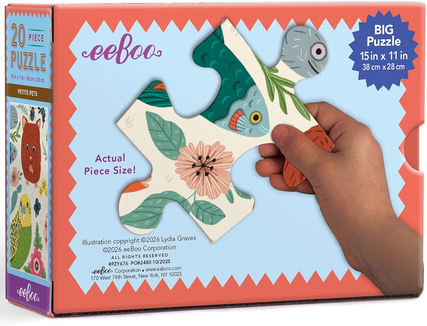 eeBoo 20 Piece Jigsaw Puzzle - Petie Forest Children's Puzzle Animal Themed, Large Pieces for Small Hands to Develop Motor Skills
