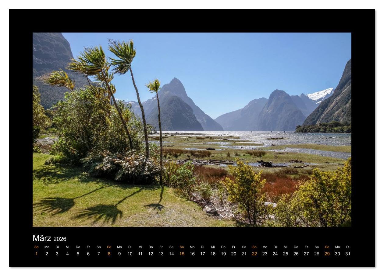 Neuseeland - Wunderwelt der Natur (Wandkalender 2026 DIN A2 quer), CALVENDO Monatskalender: Faszinierende Aufnahmen von unberührten und einsamen Naturlandschaften Neuseelands. (CALVENDO Natur)