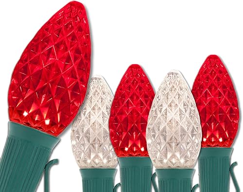 C7 OptiCore Luces Comerciales de Navidad - Cadena de luces LED de Navidad, luces de Navidad al aire libre, luces de vacaciones alambre verde