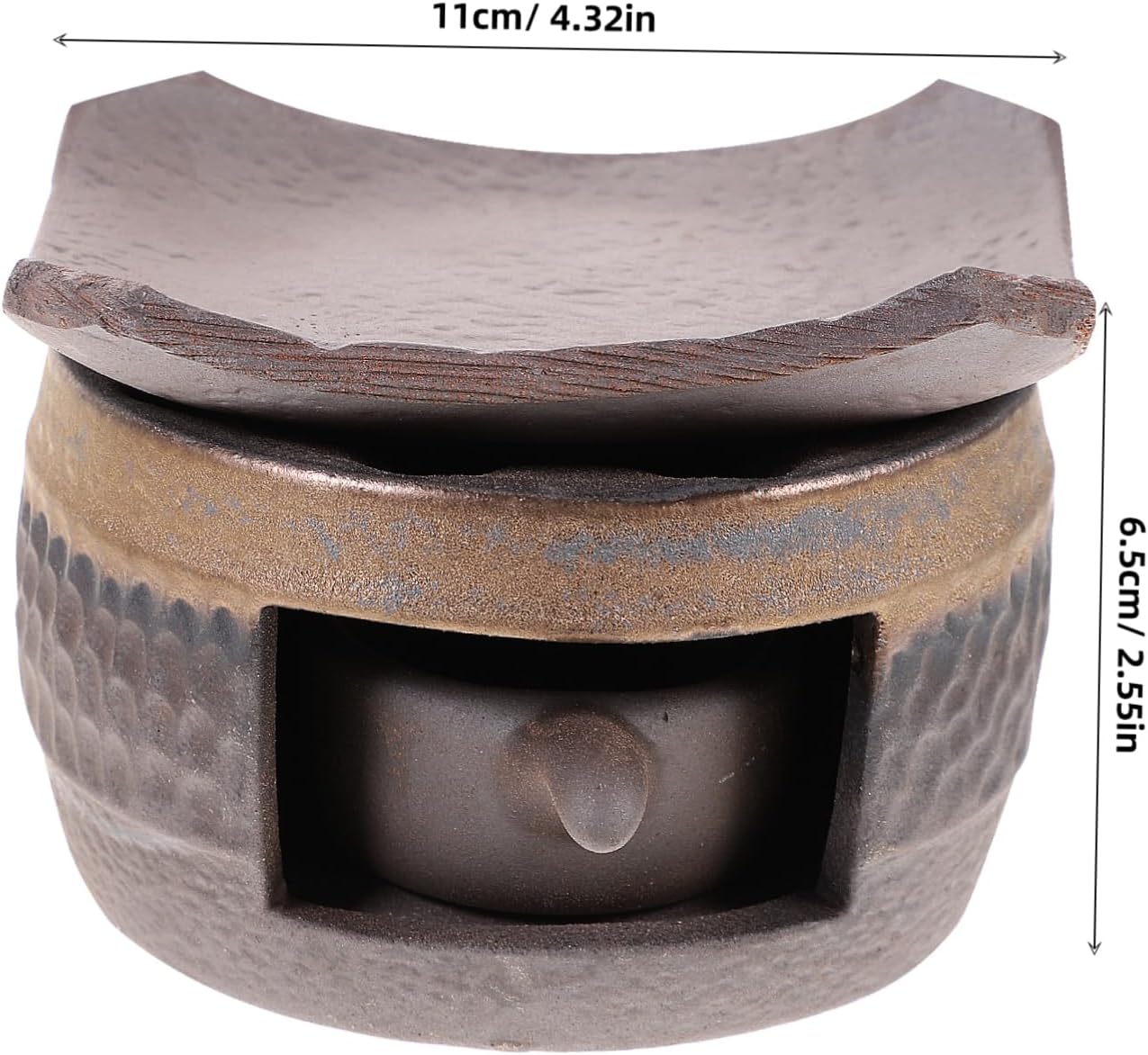 Mikinona Tea Warmer for Desk Ceramic Tea Light Warmer Teapot Heater Candle Holder Perfect for Office