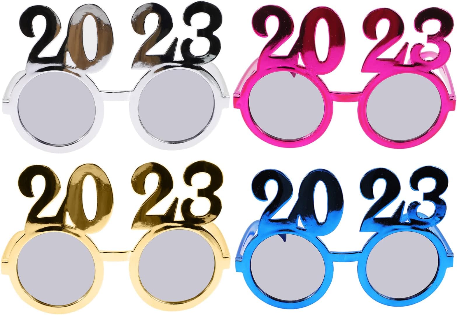 TOYANDONA 4pcs 2023 Eyeglasses 2023 Number Glasses Sunglasses Eyeglasses for 2023 New Years Eve Party Supplies Photo Props
