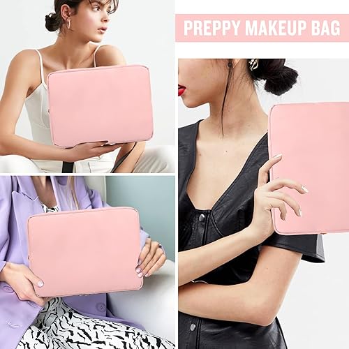 Miniatura 5 de izuzta Nylon Lager Pequeño Slim Mini Maquillaje Bolsa Organizador, Rosado, Viajes