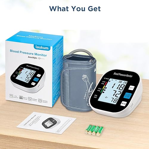 Miniatura 7 de Monitor de presión arterial para uso doméstico máquina automática de presión arterial con gran pantalla retroiluminada, alta precisión para 2