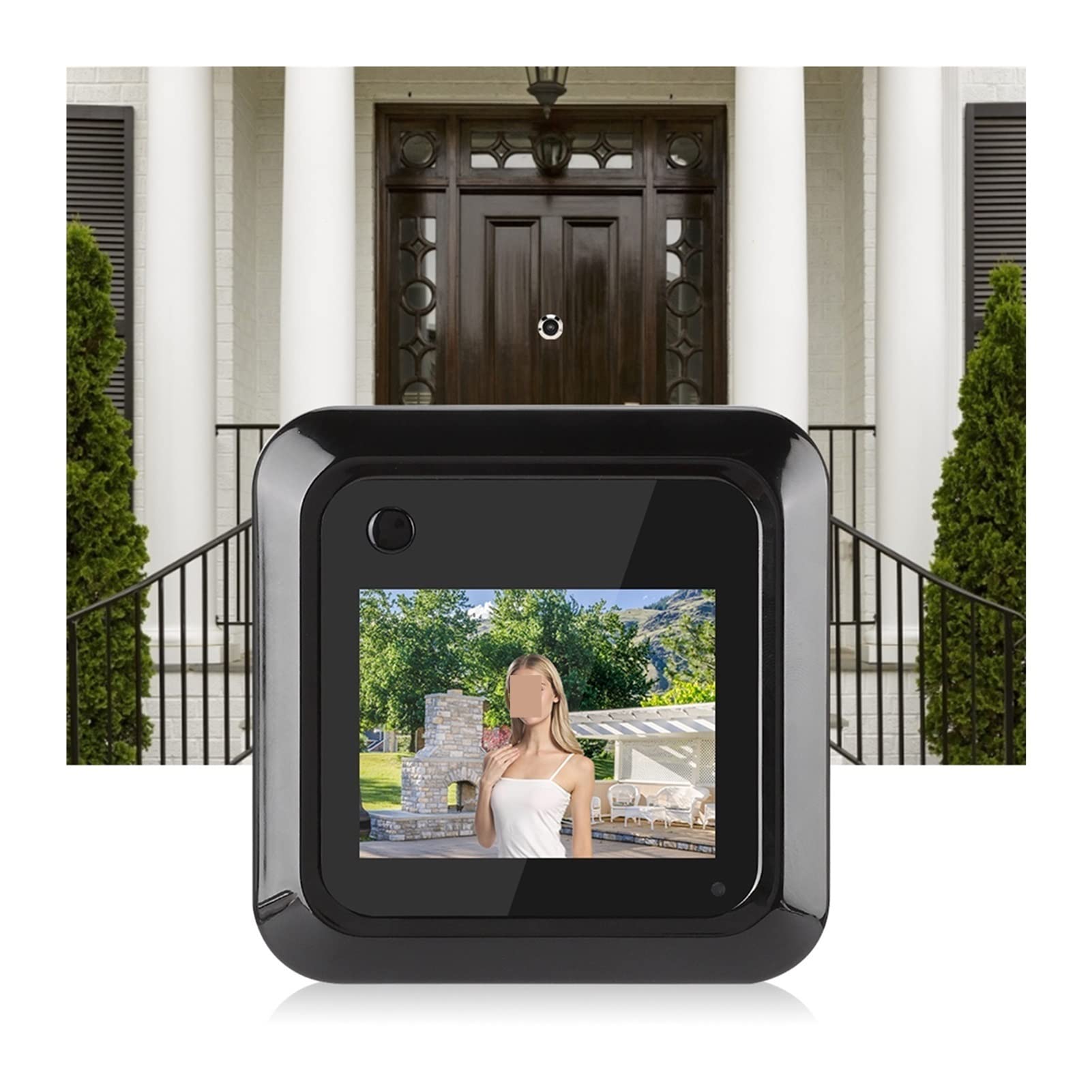 Video Doorbell, Smart Video Campanello Video Spioncino Digital Door Camera Campanello Schermo LCD Display Telecamera grandangolare(B)