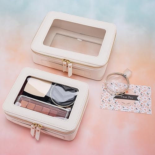 Miniatura 6 de Aveniee Bolsa organizadora de maquillaje transparente, bolsa de aseo de viaje, estuche cosmético para mujeres, bolsa portátil de maquillaje y