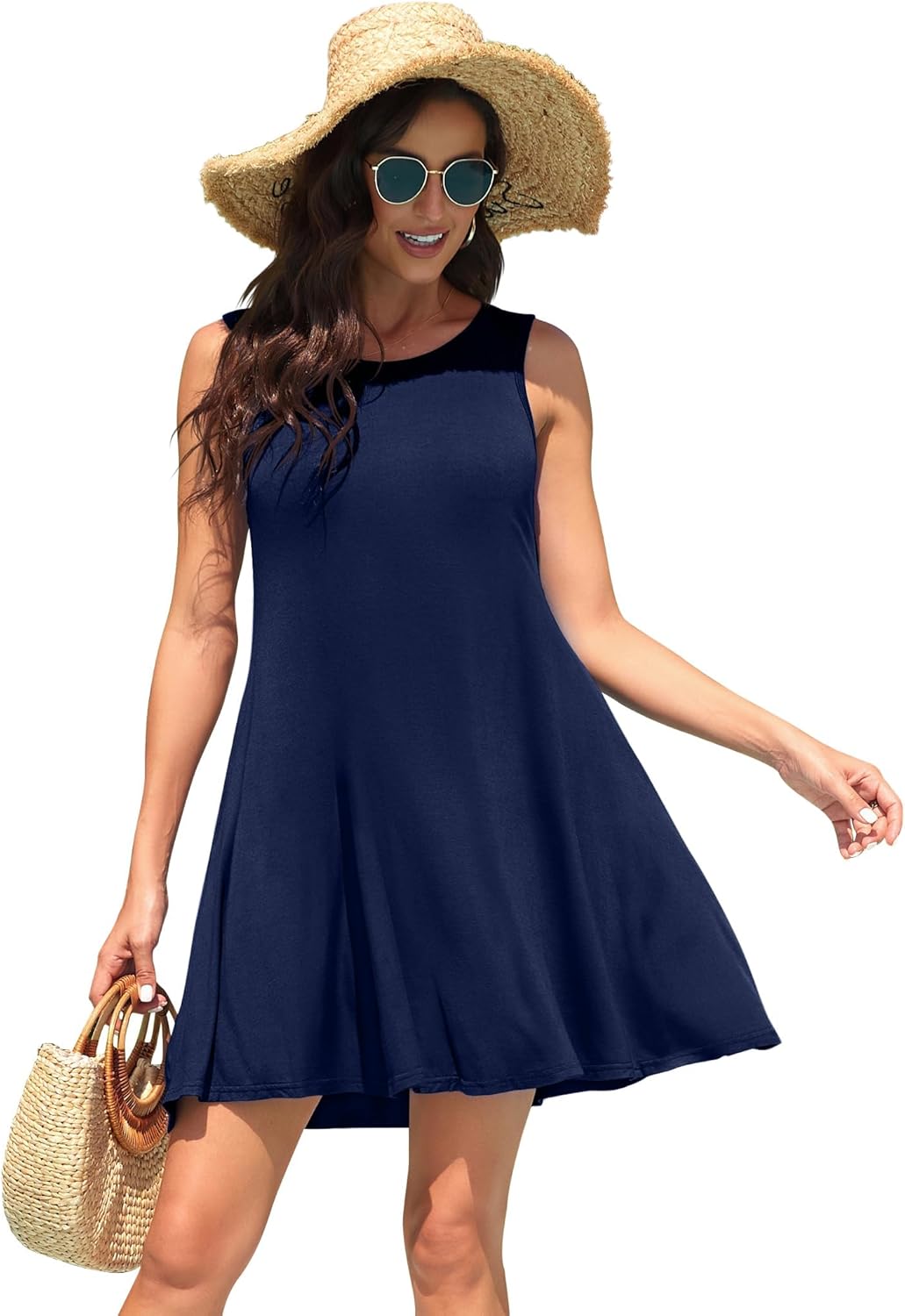 WEACZZY Women Summer Casual Swing T Shirt Dresses Beach Cover up Loose Dress - Image 4