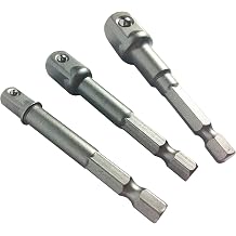 Socket Adapter Set 3pc 1/4" 3/8" 1/2" Impact Drill Bits Driver Adapter