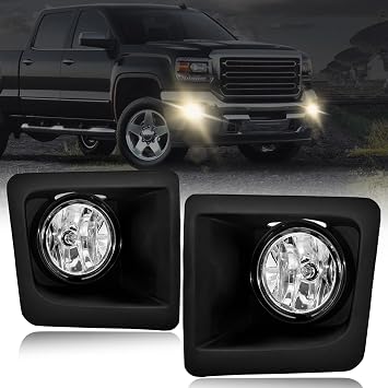 Fog Lights Compatible with 2014 2015 GMC Sierra 1500,Bumper Driving Fog Lamp Assembly, Halogen Bulbs,OEM-Style Replacement, DOT Certified1 Pair