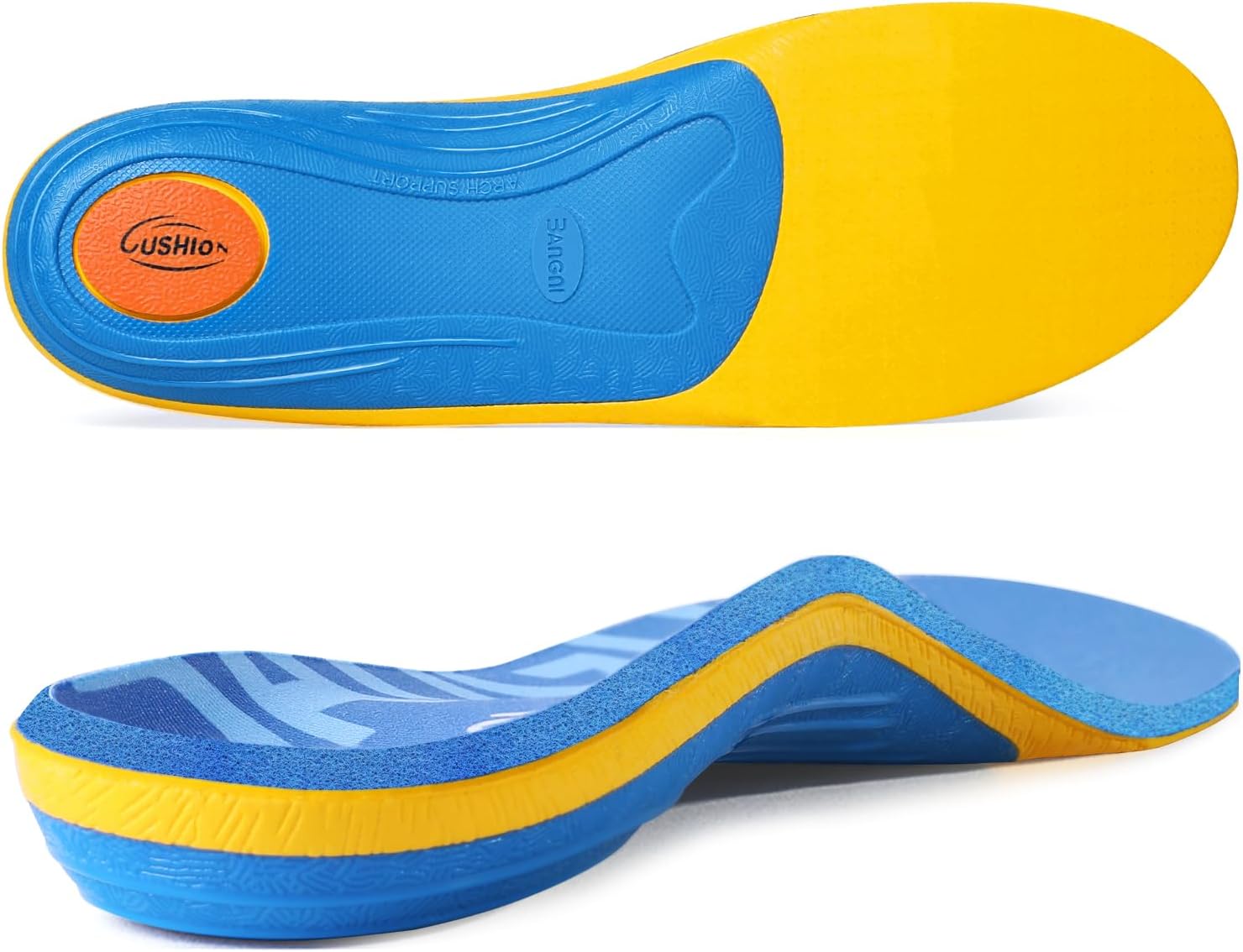 3ANGNI Heavy Duty Support Plantar Fasciitis Orthotic Insoles - 220+ LBS Arch Support, Relieve Flat Feet, Heel Pain, Overpronation, Shock Absorbing and Breathable Insoles, Suitable for Men and Women