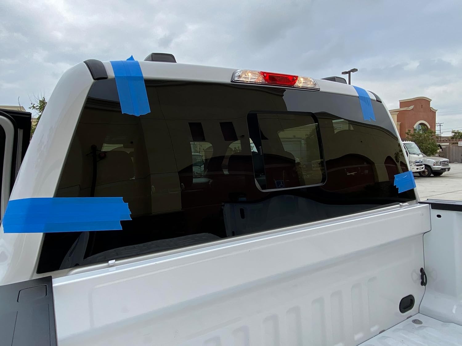 Rear Manual Sliding Window Compatible with Ford F150 (2015-2025) Heated Factory Dark Tinted Flush Mount