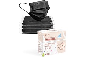 YDSCSCI Face Mask Disposable 4 Ply - 100 Individually Wrapped Face Mask for All-Day Protection