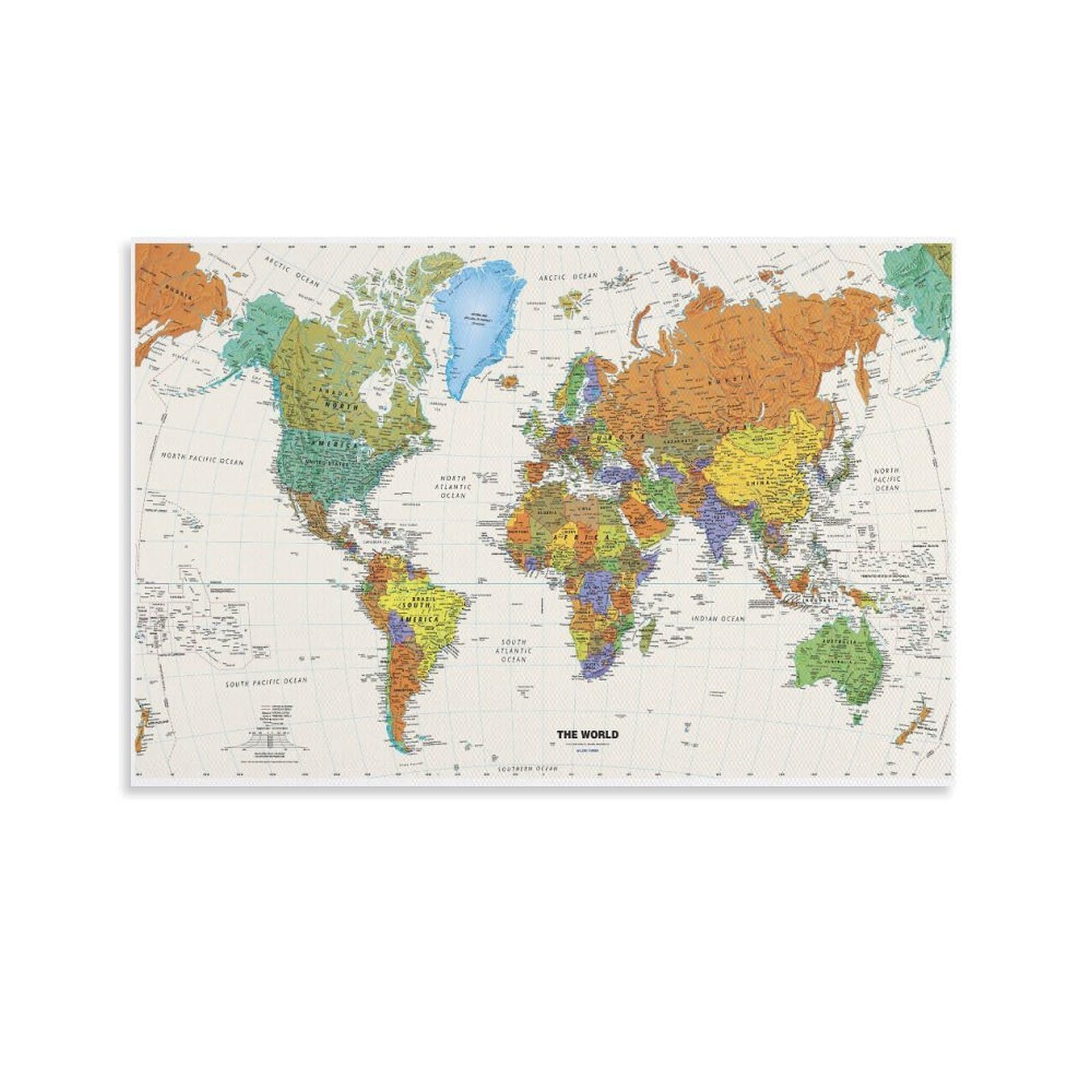 Amazon.co.jp: 世界地図 特大 ポスター ワールドマップ 英語 壁画 HD