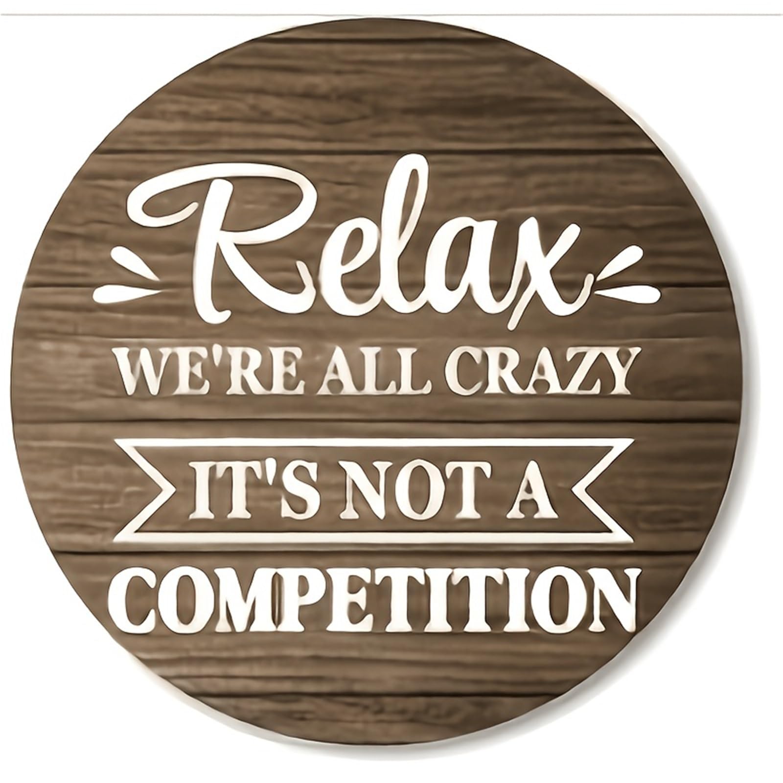 Wooden Round Coasters 3pcs 2D Retro Letter Wooden Coaster Set