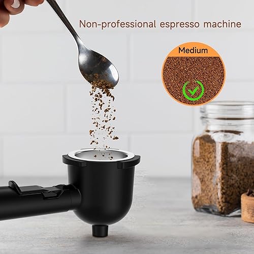 Miniatura 4 de Cafetera de café expreso, cafetera de capuchino con leche, 3.5 bar, 1-4 tazas con espumador de leche al vapor, color negro