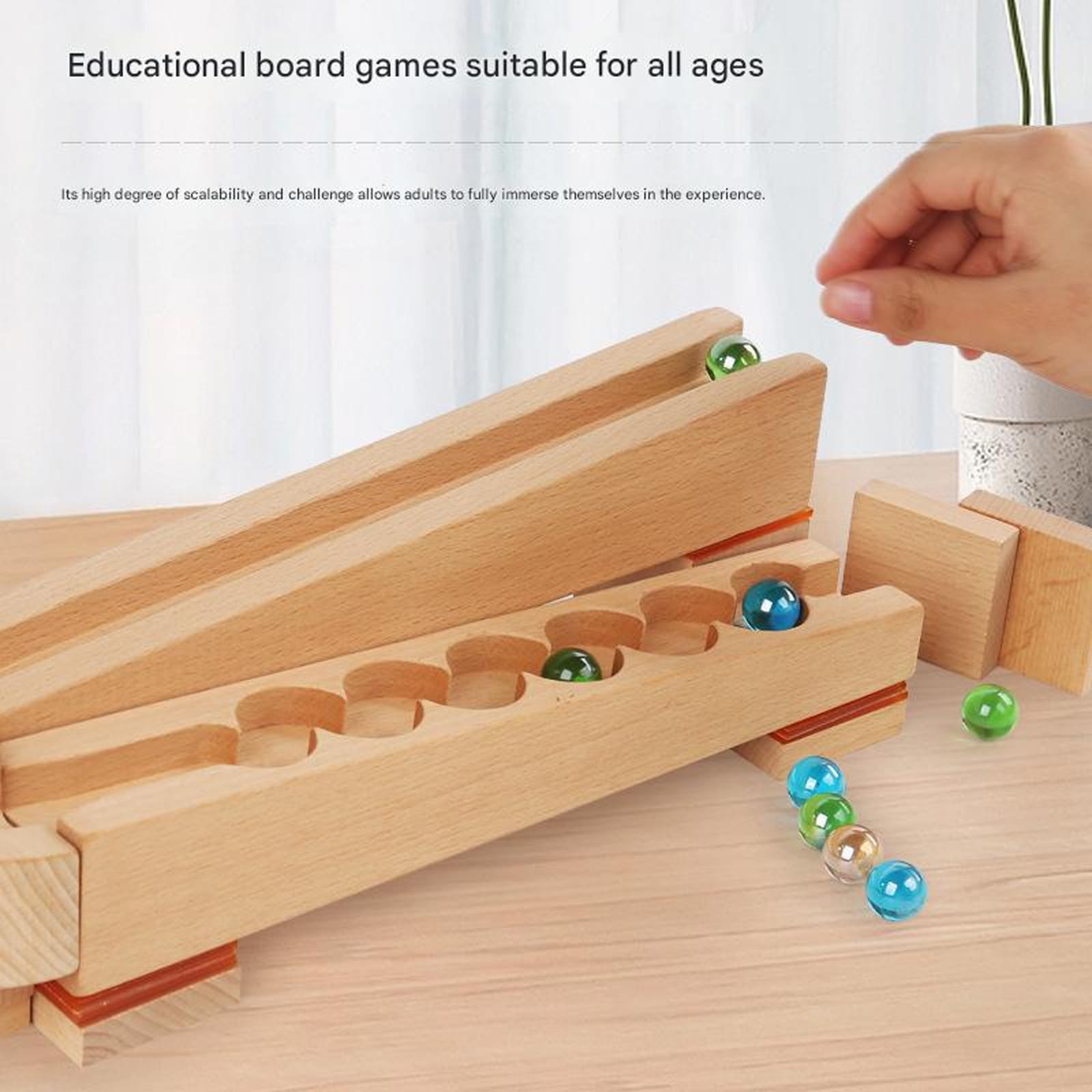 Holz Kugelbahn Spielzeugset, pädagogische Bausteine ​​für Kinder, frühes Lernen und sensorische Entwicklung, pädagogisches Holzbahn Spielzeug für Kinder