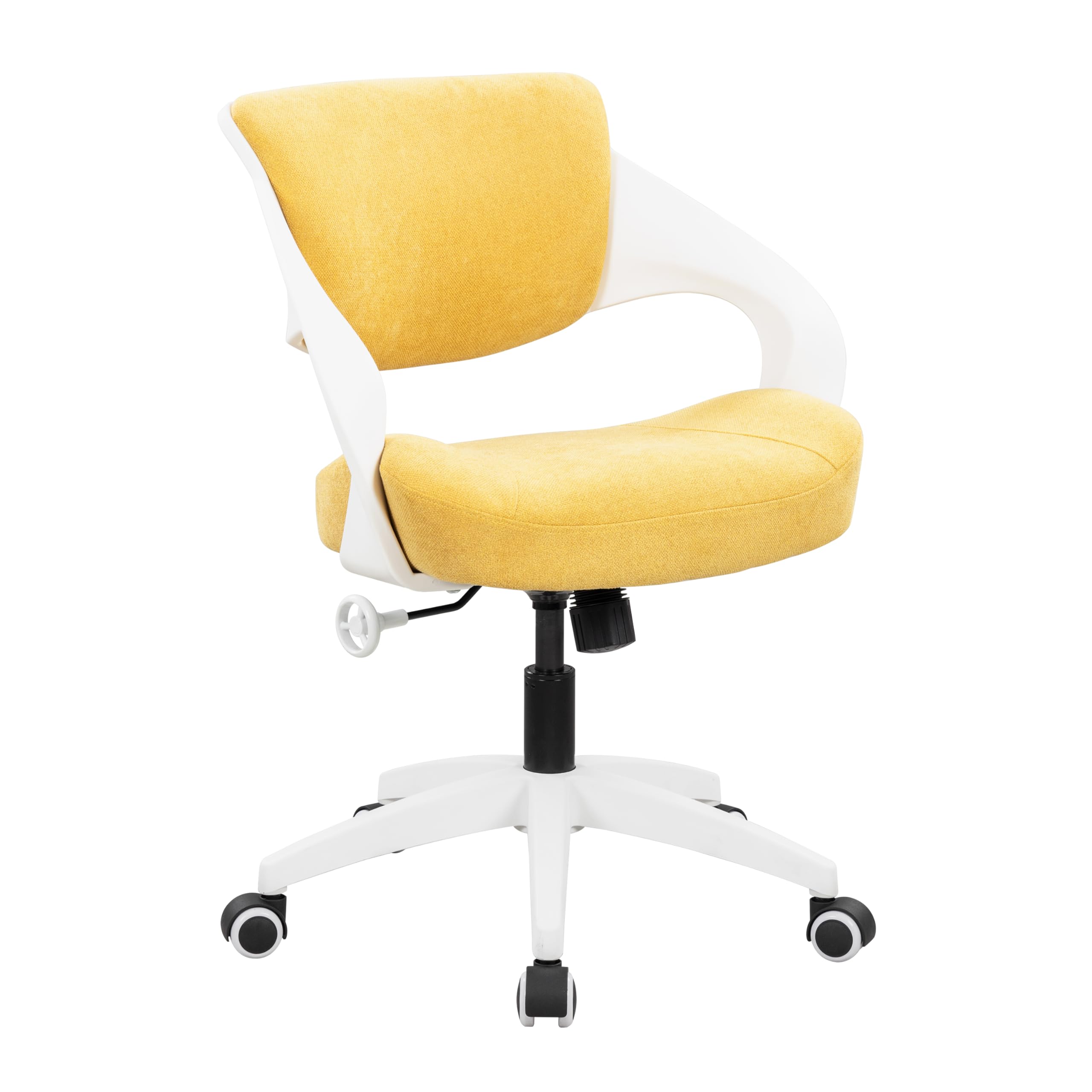 BOLISS Silla de oficina ergonómica con respaldo de espuma moldeada acolchada en altura ajustable, asiento profesional (amarillo)