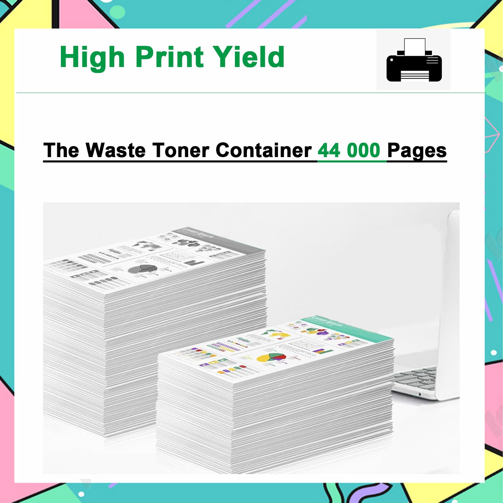 Compatible pour Xerox 008R13061 Boîte De Toner Usagé, pour AltaLink C8030 C8035 C8045 C8055 C8070 WorkCentre 7425 7428 7435 7525 7530 7535 7545 7556 7830 7830i 7835 7845 1-Pack