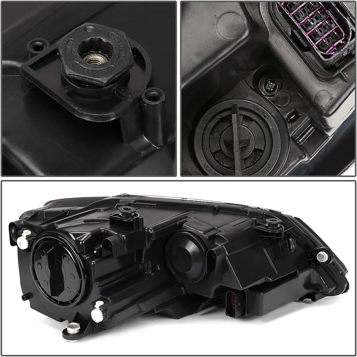 Auto Dynasty Black Housing Amber Corner Headlight Lamps+Tool Kit Compatible with VW Jetta Sedan MK6/A6 11-17