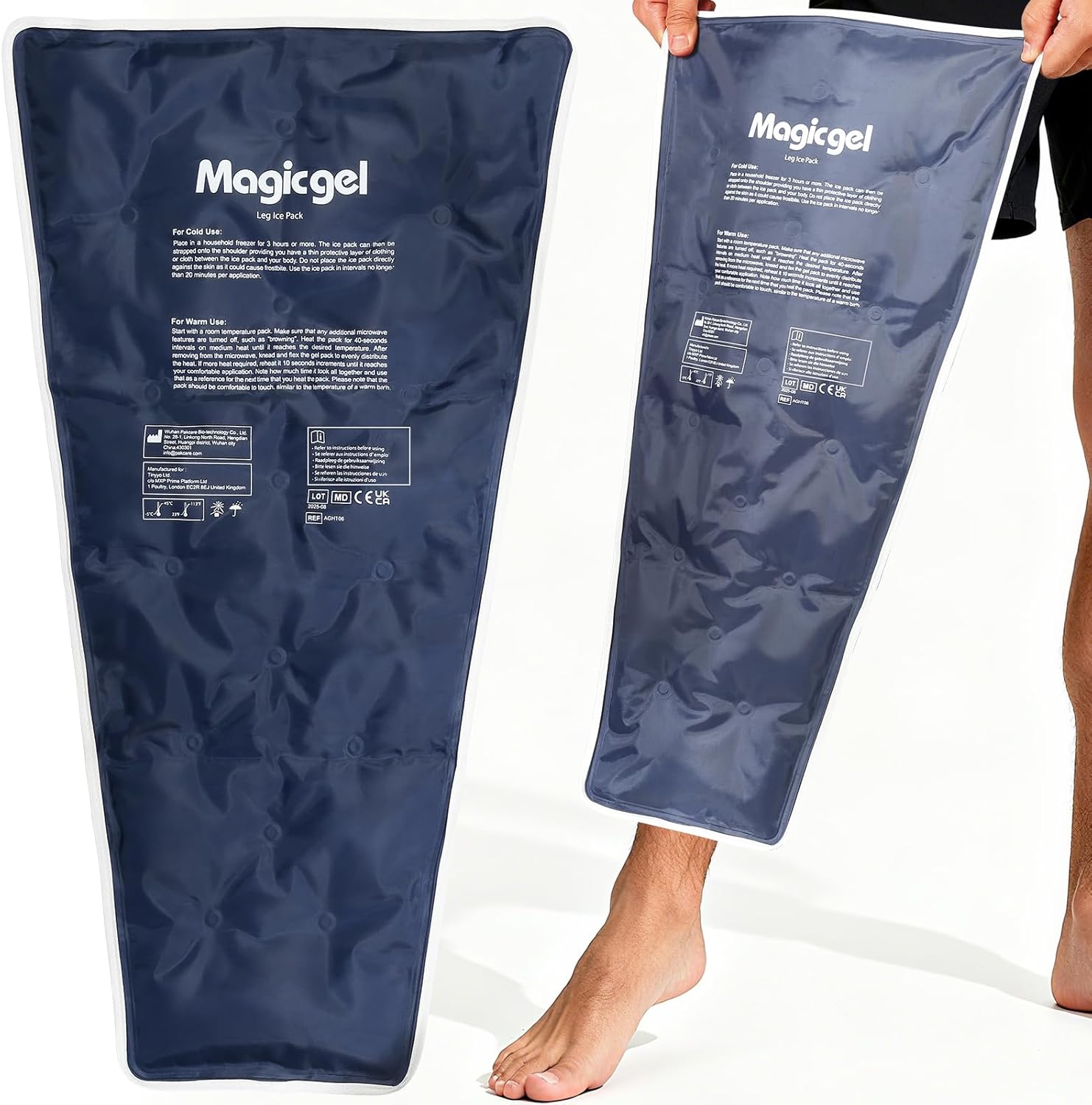 Magic Gel Leg Ice Pack - Professional Cold Therapy - Wrap Around Shin Ice Packs - Full Leg Ice Pack Wrap Around Entire Leg - Cool Down Your Legs Shins Hamstrings - Ice Packs Sleeve