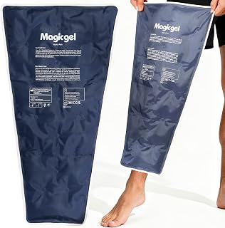 Magic Gel Leg Ice Pack - Professional Cold Therapy - Wrap Around Shin Ice Packs - Full Leg Ice Pack Wrap Around Entire Legs - Cool Down Your Legs Shins Hamstrings - Grey
