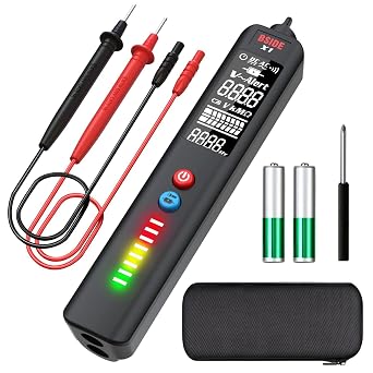 BSIDE EBTN LCD Voltage Detector, 3-Line Display Non-Contact AC Voltage Tester Pen, Adjustable Sensitivity, Dual Range 6V-1000V/90V-1000V Electricity Sensor Live Wire Checker with Flashlight