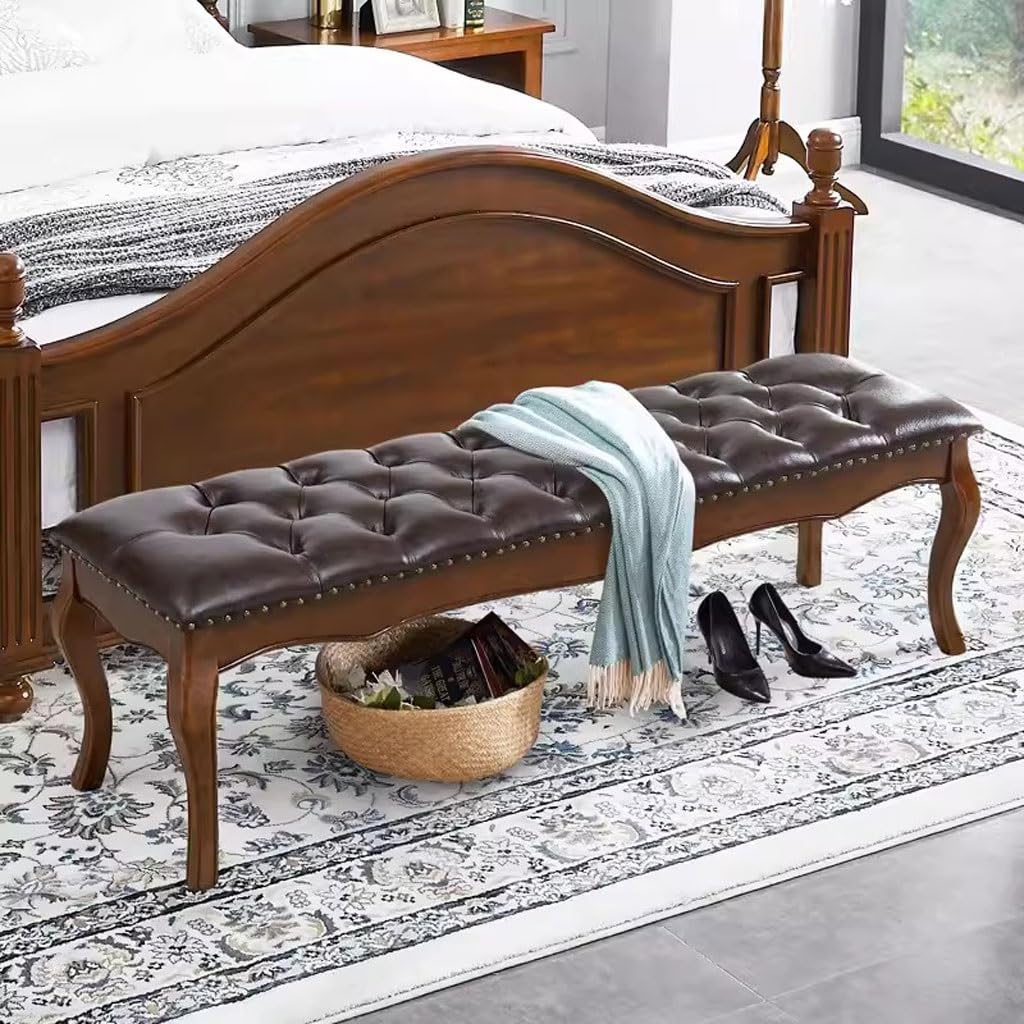 Bancs pour Chambre À Coucher Repose-Pieds De Lit Rétro Européen, Chambre À Coucher, Chevet, Canapé Simple, Vestiaire, Chaussures À Langer, Tabouret De Lit Pouf De Chambre À Coucher(180X40X46CM)