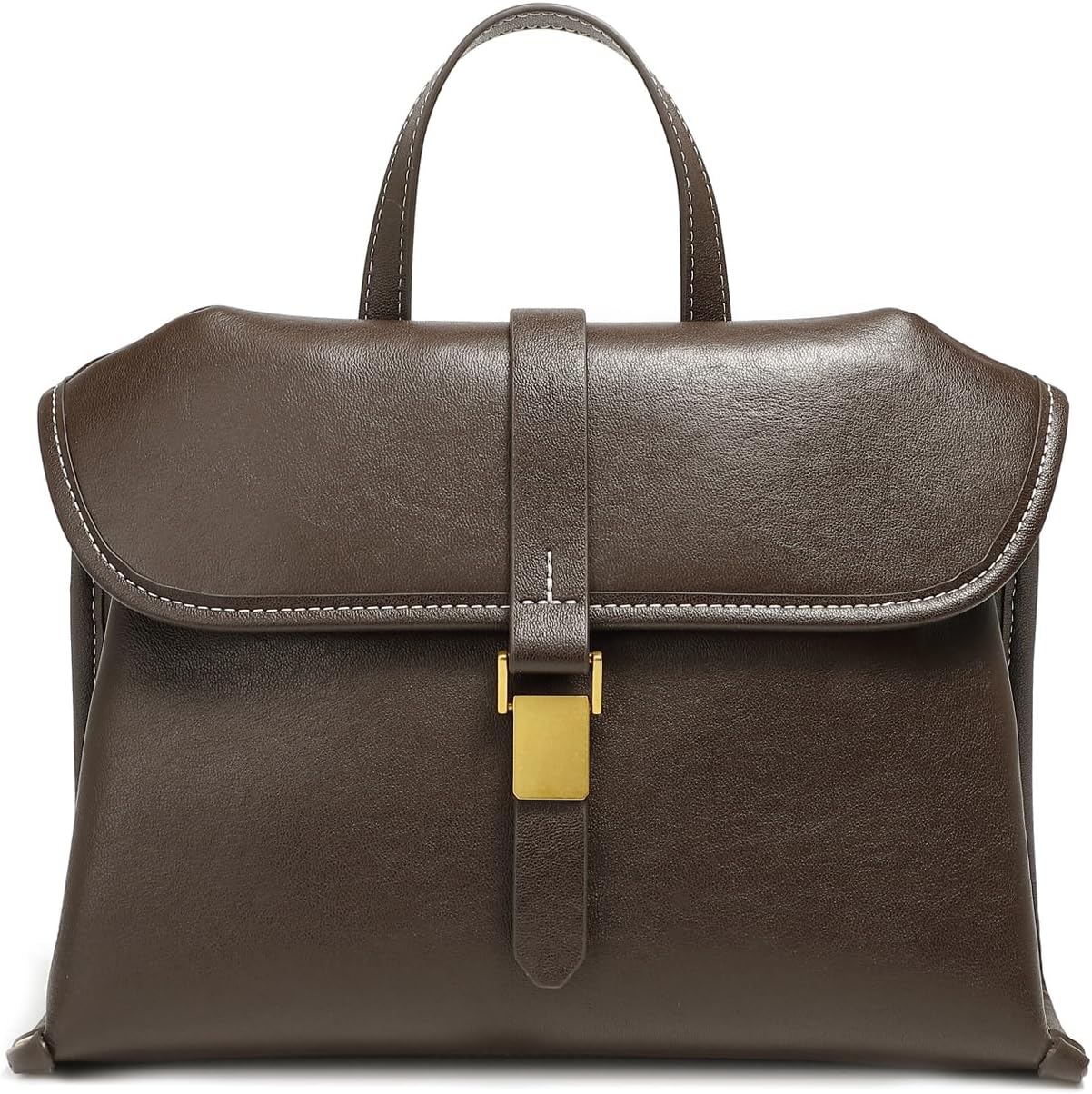 Genuine Leather Handbags for Women, Soft Crossbody Bags Large Capacity Shoulder Bag Top Handle Bag with Removable Adjustable Straps(Coffee)