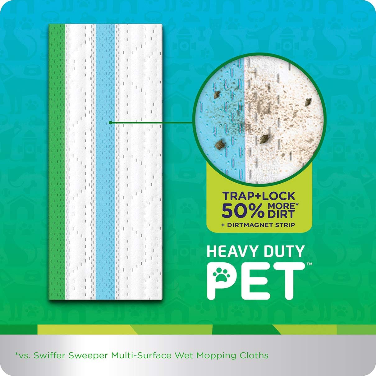 Swiffer Heavy Duty Wet Mopping Cloths for Hard Surface Floor Cleaning, Febreze Scented 10 Count