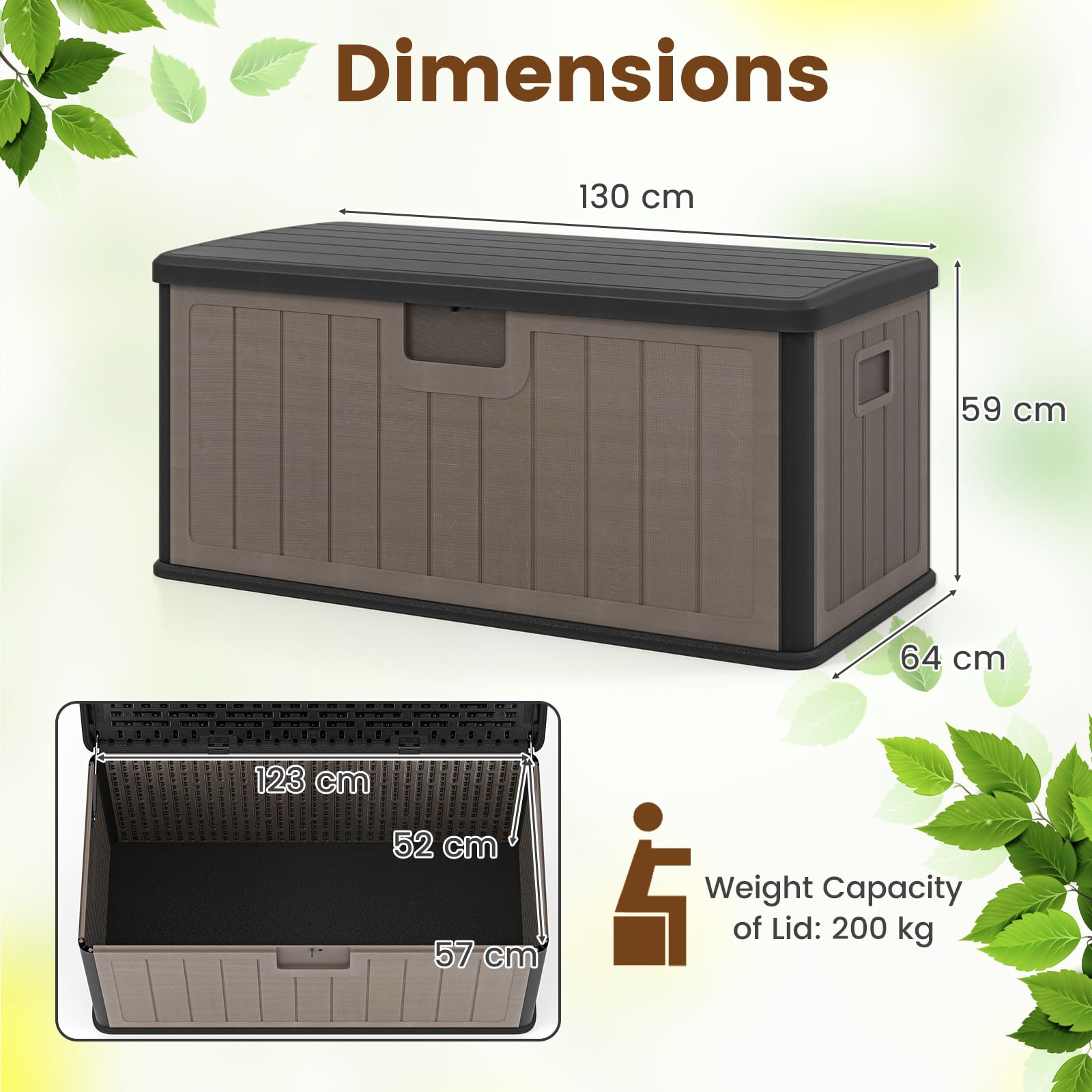 GIANTEX Contenitore Per Cuscini Impermeabile Da Giardino 378 L