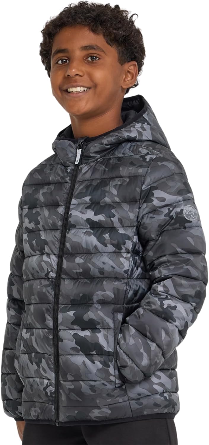 Gerry Packable Puffer Jackets for Boys, Hooded Boys Winter Coat Outerwear