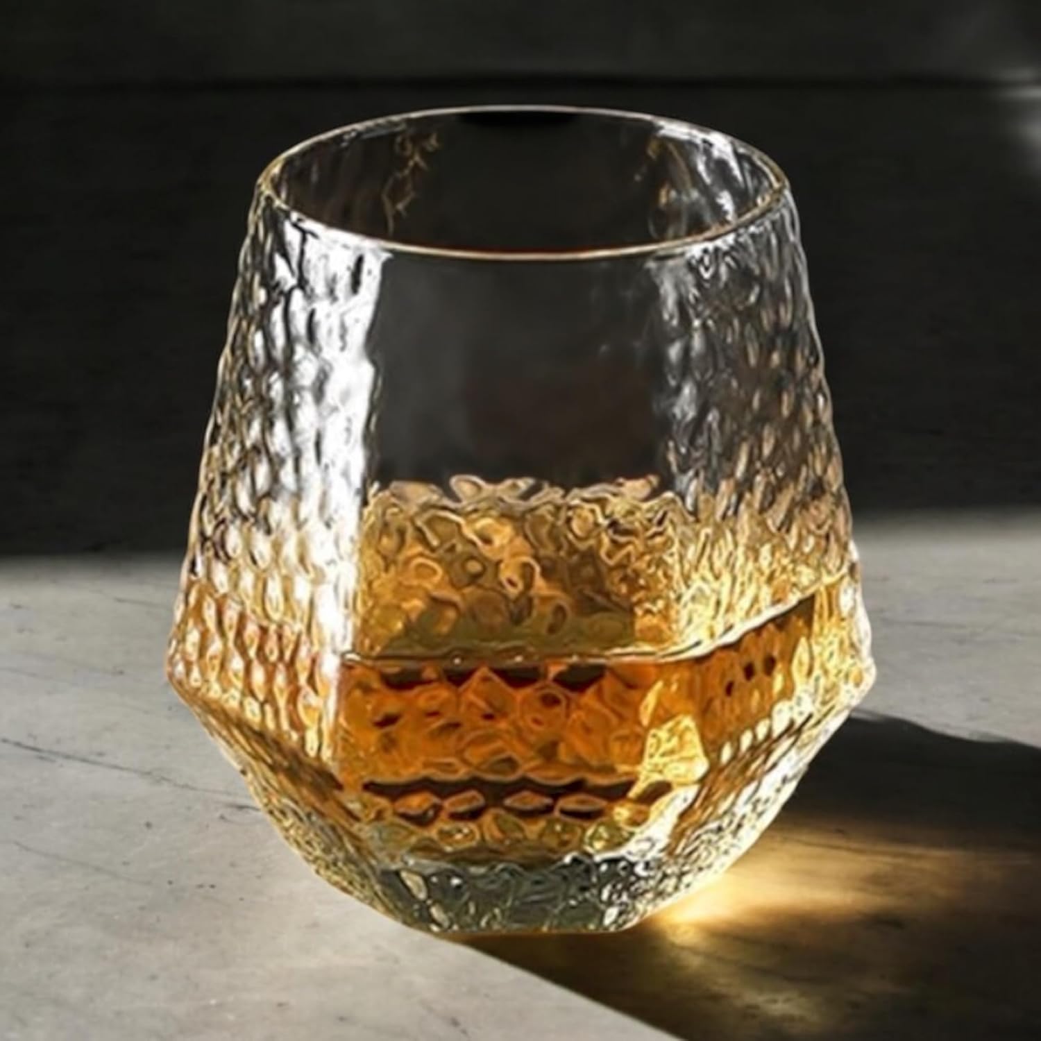 Oojami 40 count Diamond Unbreakable Stemless Plastic Wine Champagne Whiskey Glasses Elegant Durable Disposable Indoor Outdoor Ideal for Home, Office, Bars, Wedding, 12 Ounce Cups (Hammered Clear) - Image 5