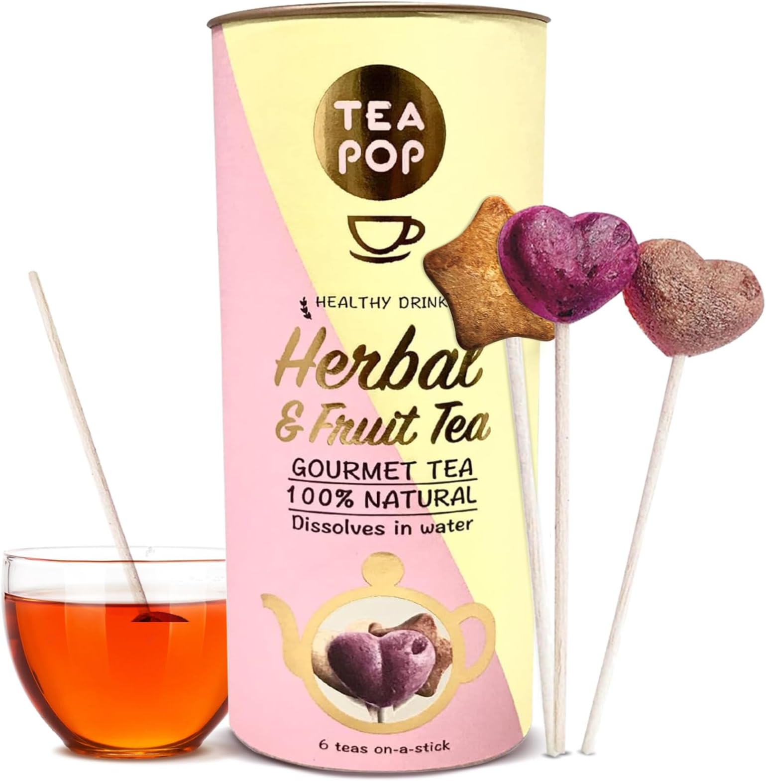 Tea-Pop Stick / Natural Tea Crystal / Dissolves Fully In Hot Water