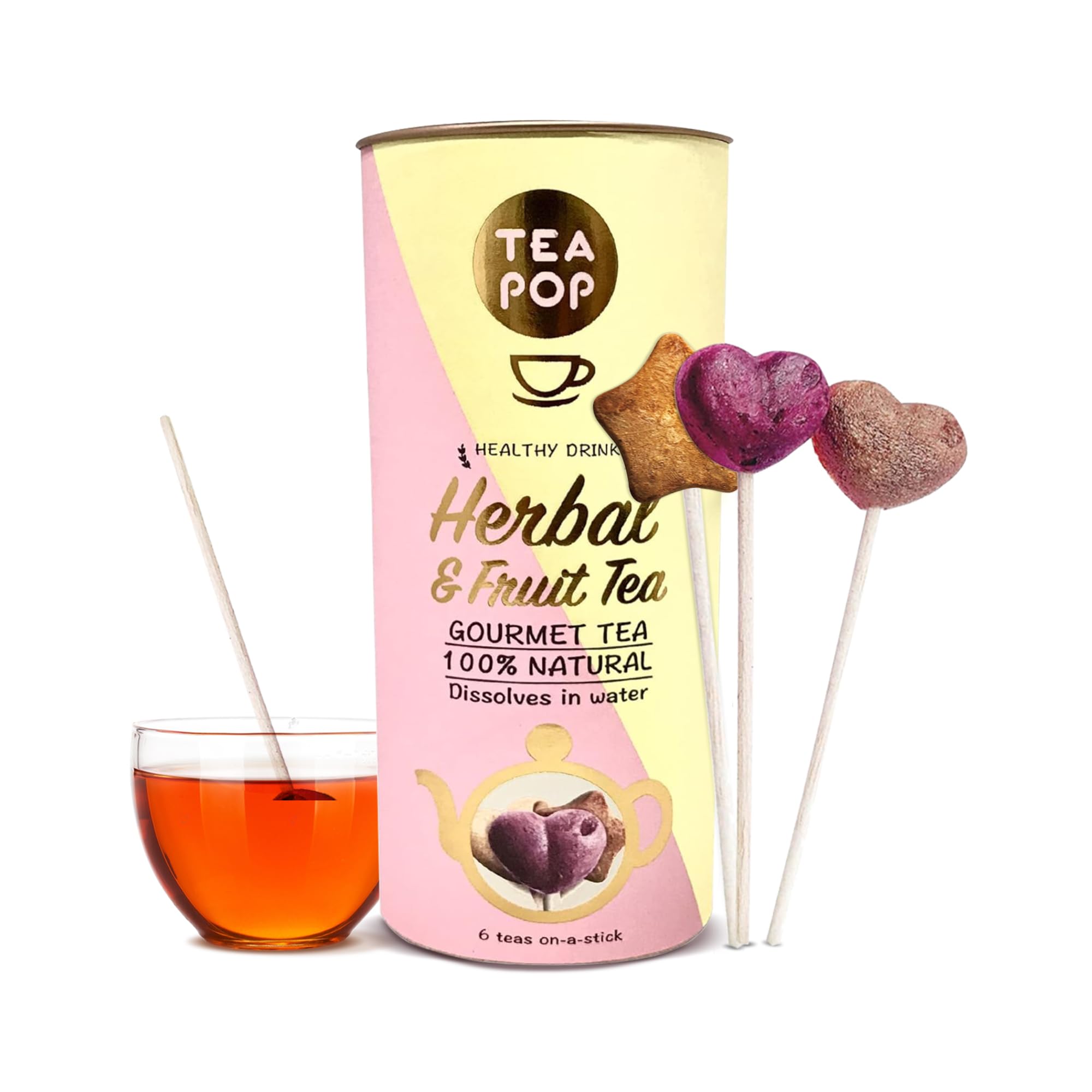 Tea-Pop Stick / Natural Tea Crystal / Dissolves Fully In Hot Water