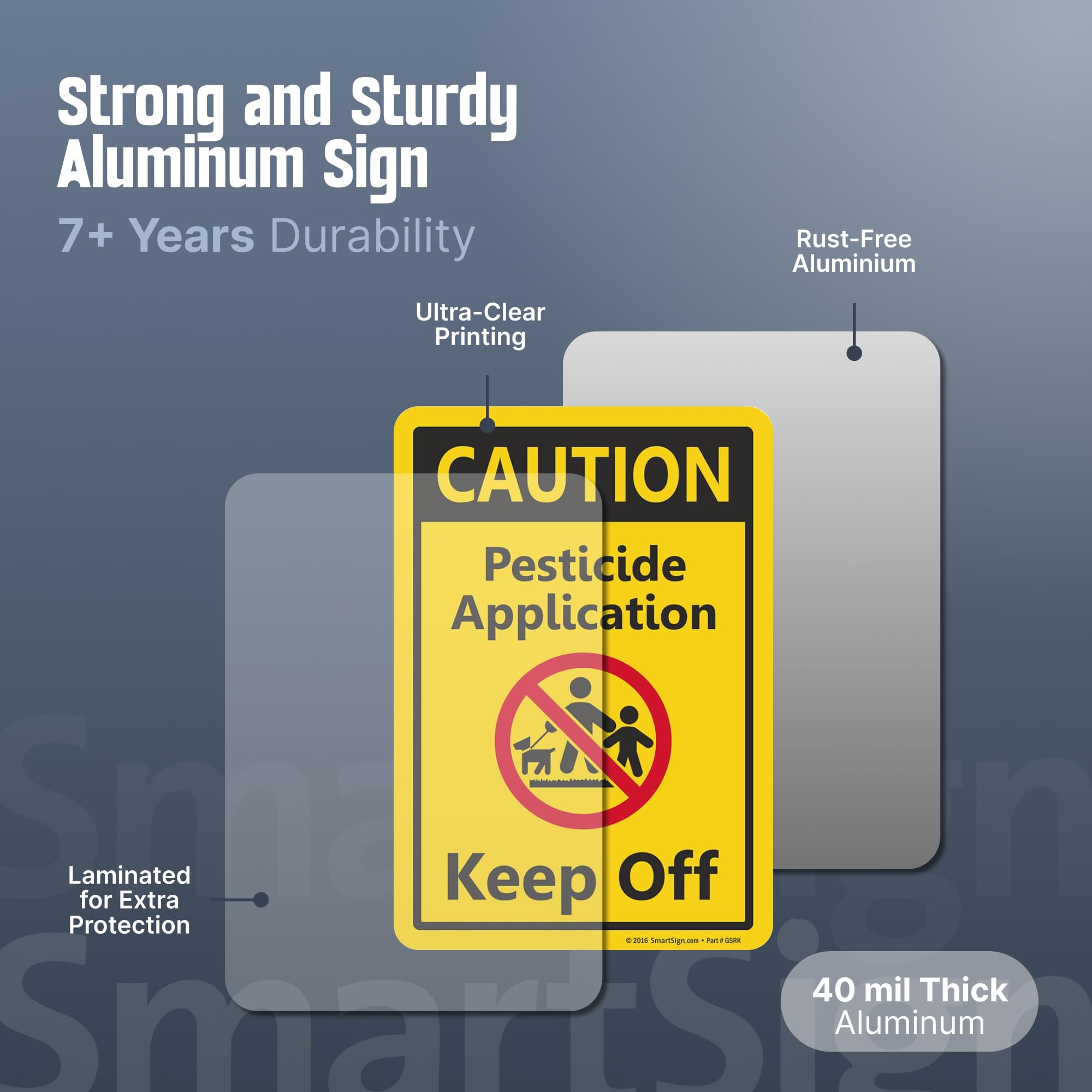 Metallschild 'Caution - Pesticide Application, Keep Off' - 13x26 Cm, Für Hof & Dekoration