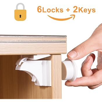 Decdeal Bloque Porte Securite Des Enfants Armoire Serrures Adhesif Sans Percage Bebe Epreuvage Sangle Reglable Serrure Double Action Multi Usage Loquets Pour Tiroirs Placards Commode Refrig Eac Securite Domestique Bebe Puericulture