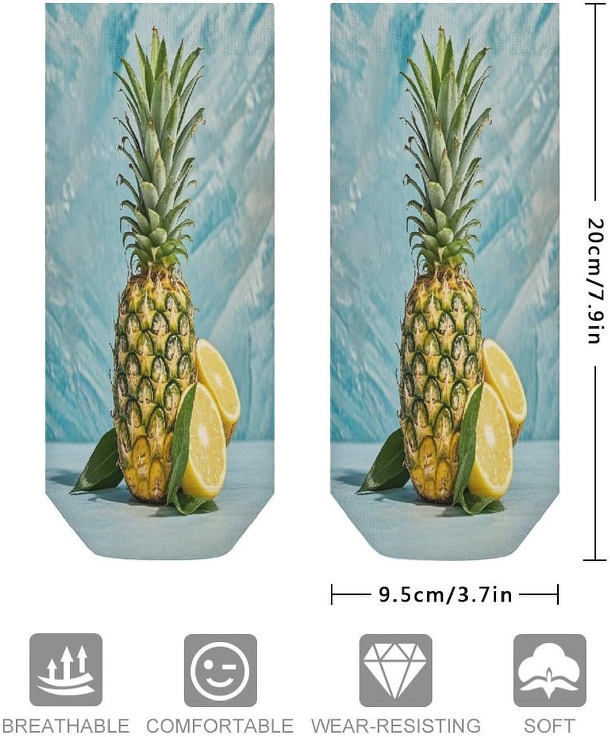 Fresh Pineapple Ankle Sock-Low Cut Breathable,Basketball Socks for Men Women,Tube Socks for Work Sports