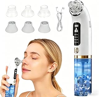 Succionador de Puntos Negros, Limpiador de Poros Facial Eléctrico Con 6 Cabezales 4 Modos, Kit de Espinillas para Eliminar Comedones y Acné Graso