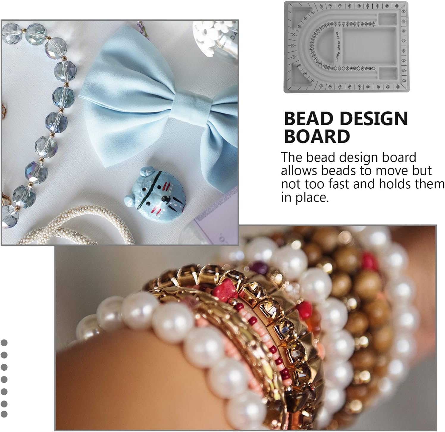 EXCEART Flocked Bead Tray 2pcs Bead Design Boards Mats Necklace Beading Jewelry Organiser Tray Bracelet Design Board Flocked Bead Design Board for Jewelry Making Beading Design Board
