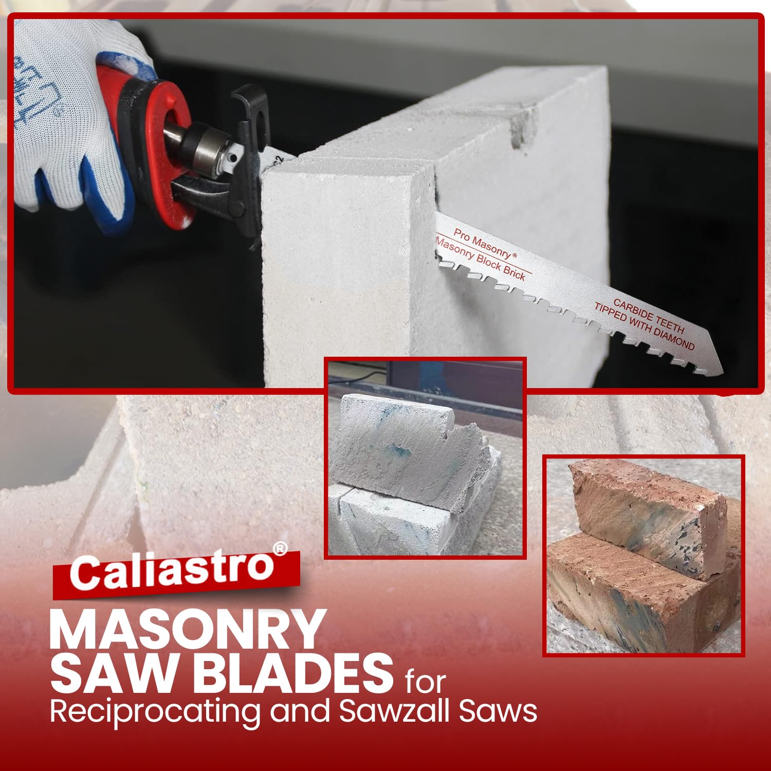 9-Inch Brick, Masonry, Porous Concrete, Engineered Stone Saw Blade for Reciprocating/Sawzall Saws - 2-Pack - Caliastro