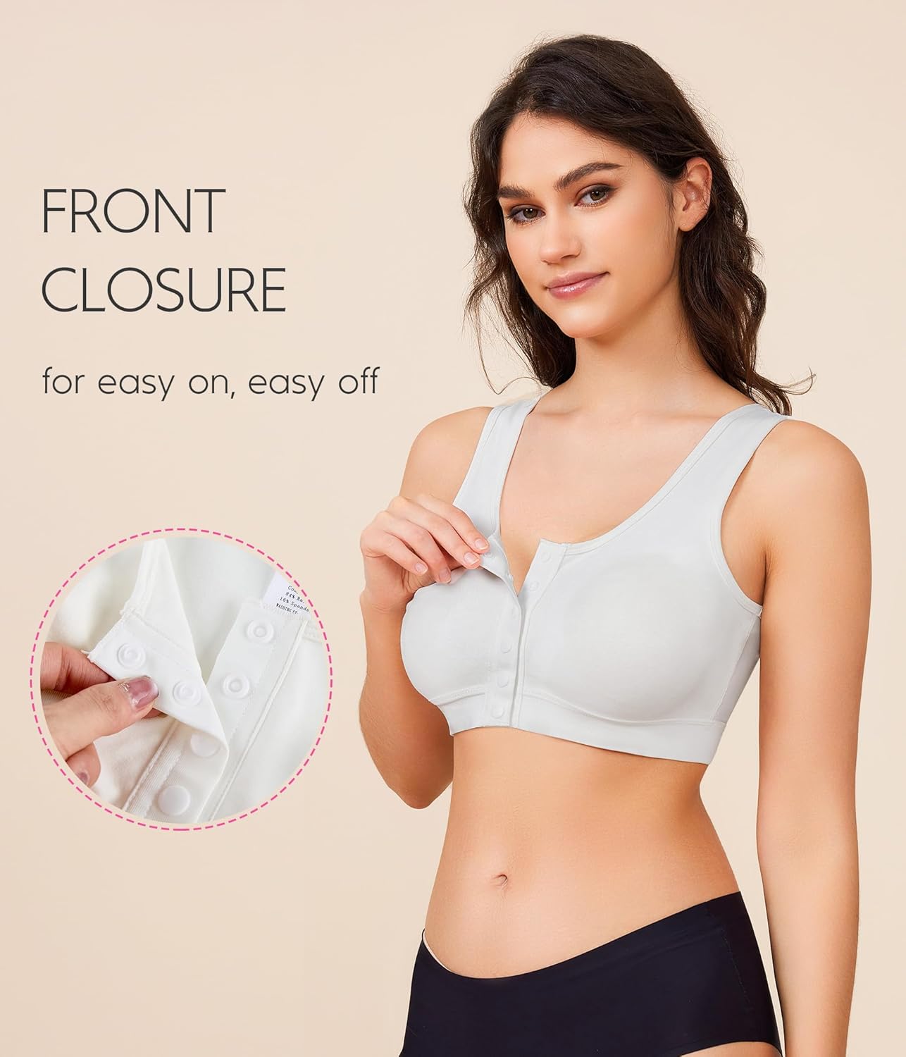 BRABIC Front Closure Compression Full Coverage Bras for Women Post Surgery Everyday - Image 2