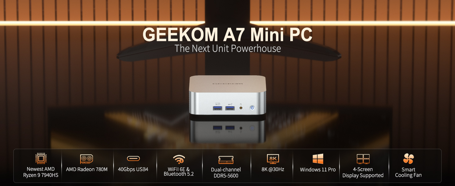 Amazon.com: GEEKOM A7 Mini PC, Ryzen 9 7940HS, 32GB RAM, 2TB SSD