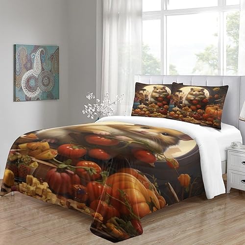 Miniatura 4 de Lindo edredón de cama de hámster travieso juego de edredón de animales del bosque de hámster travieso, diseño de gatos y perros, edredón de cama