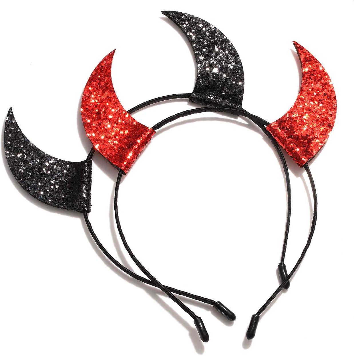 Halloween Headband Glitter Devil Horns Headband Headpiece Hair Accessory for Halloween Costume - Image 3