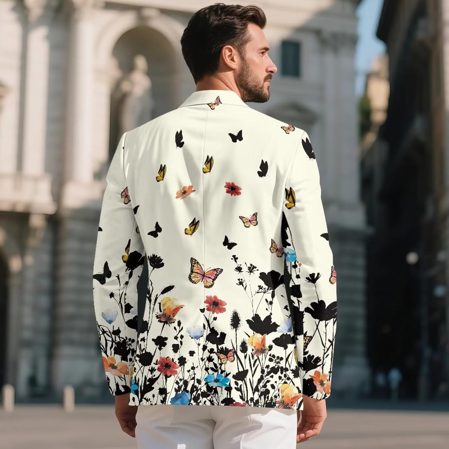 Mens Sports Coat Long Sleeve Slim Fit One Button Lightweight Sports Jacket Summer Breathable Outfit