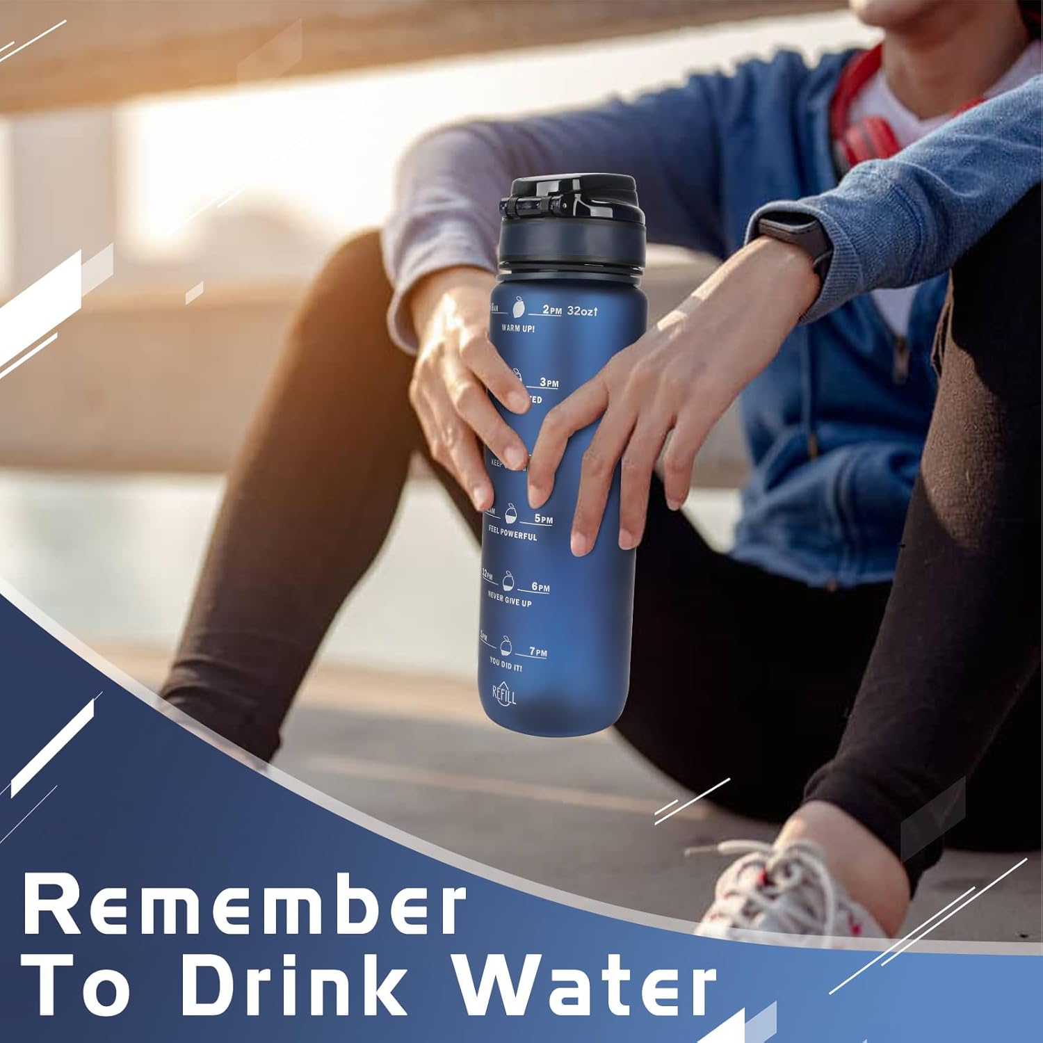 Die perfekte Begleiterin: OKKLE 1L BPA-freie Trinkflasche für Sport & Outdoor